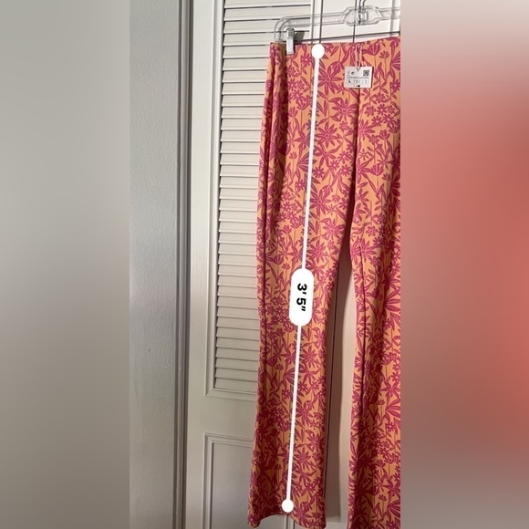 Zara Flared Jacquard’s pants Size L. floral stretchy  #100 - Picture 4 of 10
